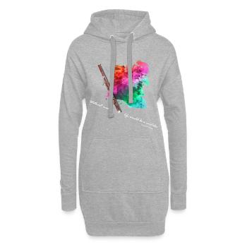 basson - Sweat-shirt à capuche long Femme - gris chiné - Devant