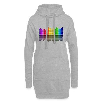 Egaliseur, cadeau, disco, musique, DJ - Sweat-shirt à capuche long Femme - gris chiné - Devant