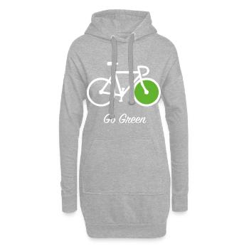 Roue de vélo durable Go Green Bike Bike Gift - Sweat-shirt à capuche long Femme - gris chiné - Devant