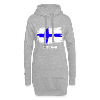 Finland Suomi Flagge - Hoodie-Kleid - Grau meliert - Vorne