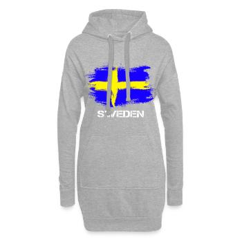 Suède Suède Sverige flag - Sweat-shirt à capuche long Femme - gris chiné - Devant