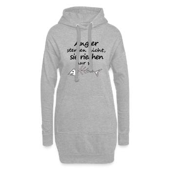 Angler sterben nicht sie riechen nur so Geschenk - Hoodie-Kleid - Grau meliert - Vorne