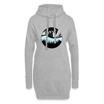Montagnes, neige et mer - Sweat-shirt à capuche long Femme - gris chiné - Devant