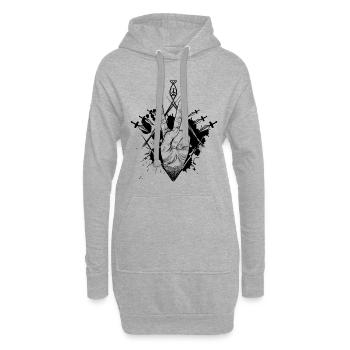Peace - Hoodie-Kleid - Grau meliert - Vorne