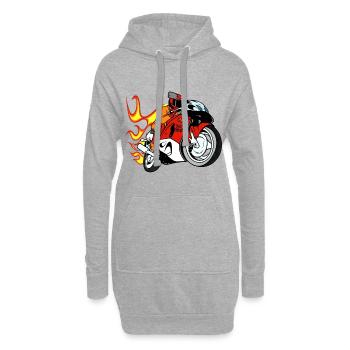 Moto moto - Sweat-shirt à capuche long Femme - gris chiné - Devant