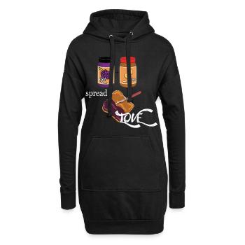 Love spread like jam ... Liebe verbreiten - Hoodie-Kleid - Schwarz - Vorne