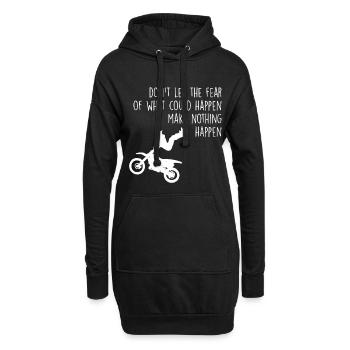 Motocross fear - Hoodie-Kleid - Schwarz - Vorne