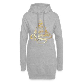 Merry Christmas Gold - Hoodie-Kleid - Grau meliert - Vorne