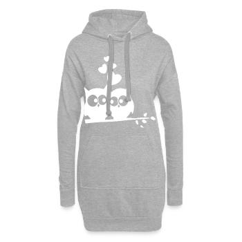 Uhu amoureux - Animaux de compagnie Cadeau Mariage - Sweat-shirt à capuche long Femme - gris chiné - Devant