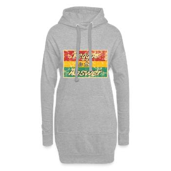 reggae - Sweat-shirt à capuche long Femme - gris chiné - Devant
