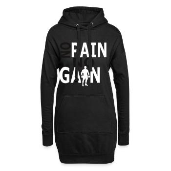 No Pain No Gain - Hoodie-Kleid - Schwarz - Vorne