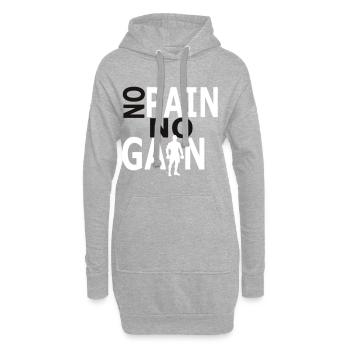 No Pain No Gain - Hoodie-Kleid - Grau meliert - Vorne