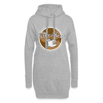 Coffee First.Zuerst Kaffe. Shirt für Kaffeetrinker - Hoodie-Kleid - Grau meliert - Vorne