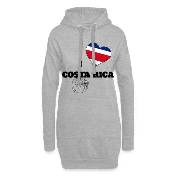 Coeur d'amour Coeur idée cadeau Pays Costa Rica - Sweat-shirt à capuche long Femme - gris chiné - Devant