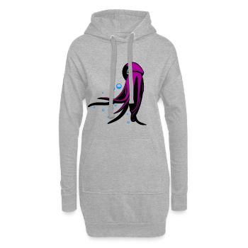 Octupus - Sweat-shirt à capuche long Femme - gris chiné - Devant