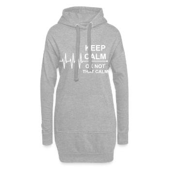 Keep calm, ok not that calm - Pouls, battements de coeur - Sweat-shirt à capuche long Femme - gris chiné - Devant
