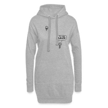 Zu viele Leute lustiger Spruch Strichmännchen - Hoodie-Kleid - Grau meliert - Vorne