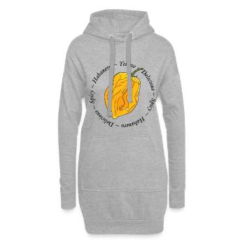 Habanero Yellow Chili Pepper Scharf Spicy Gelb - Hoodie-Kleid - Grau meliert - Vorne