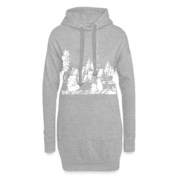 Mon vieux village - village historique à la maison - Sweat-shirt à capuche long Femme - gris chiné - Devant