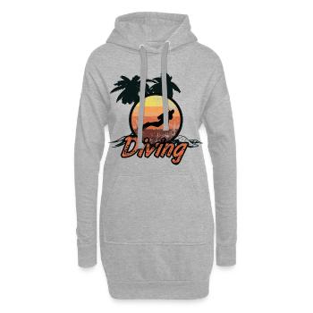 tauchen taucher diving Tauchsport - Hoodie-Kleid - Grau meliert - Vorne