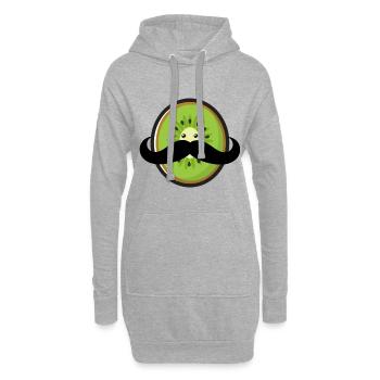 Mustache Kiwi Mr.Kiwi - Hoodie-Kleid - Grau meliert - Vorne