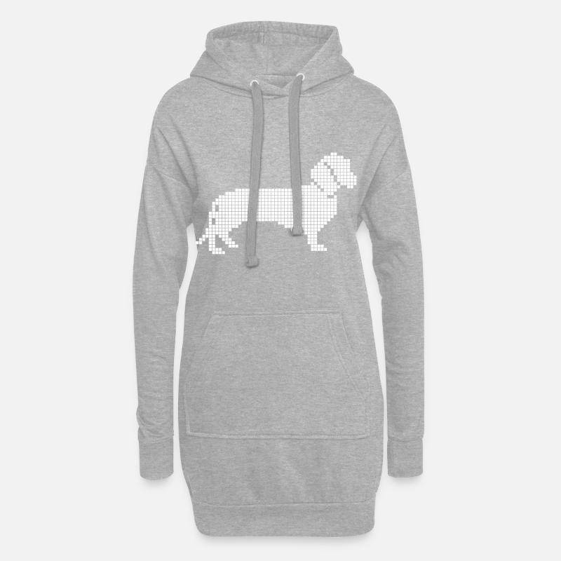 Dackel - Hoodie-Kleid - Grau meliert