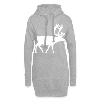 Reindeer Rennier [white] - Sweat-shirt à capuche long Femme - gris chiné - Devant