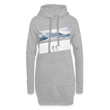 Skitour - Hoodie-Kleid - Grau meliert - Vorne
