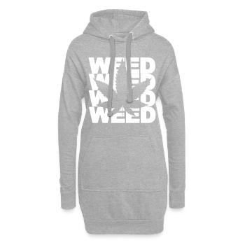 MAUVAISES HERBES - Sweat-shirt à capuche long Femme - gris chiné - Devant