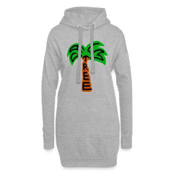 palm tree Palmbaum - Hoodie-Kleid - Grau meliert - Vorne