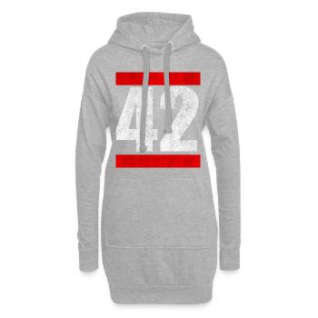 42 La réponse à tout La réponse à tout - Sweat-shirt à capuche long Femme - gris chiné - Devant
