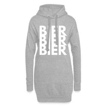 Bier Bier Bier - Hoodie-Kleid - Grau meliert - Vorne