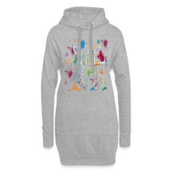Drums Drum Drummer Drums Graphic Design - Sweat-shirt à capuche long Femme - gris chiné - Devant