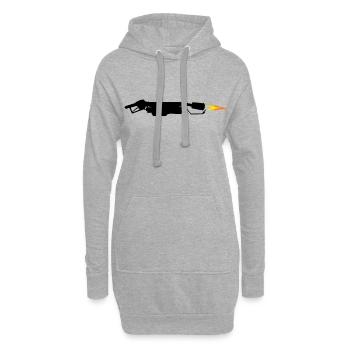 lance-flammes - Sweat-shirt à capuche long Femme - gris chiné - Devant