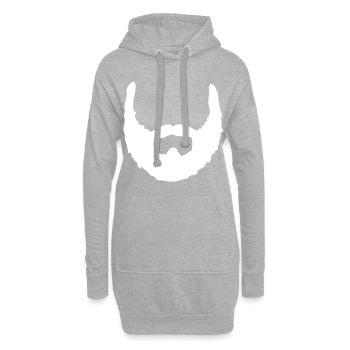 bart beard vollbart baertig schnurrbart - Hoodie-Kleid - Grau meliert - Vorne