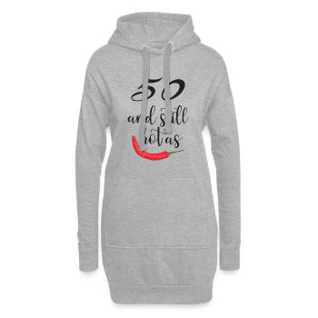 Geburtstag: 50 and Still Hot as Chili - Hoodie-Kleid - Grau meliert - Vorne