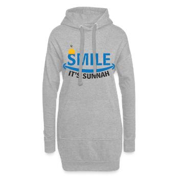 Sourire Islam Sunna Muhammad - Sweat-shirt à capuche long Femme - gris chiné - Devant