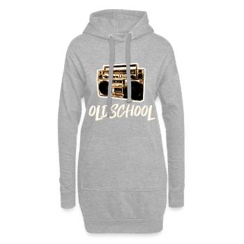 oldschool retro ghetto blaster hiphop - Hoodie Dress - heather grey - Front