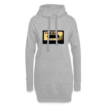 casette reggae - Sweat-shirt à capuche long Femme - gris chiné - Devant