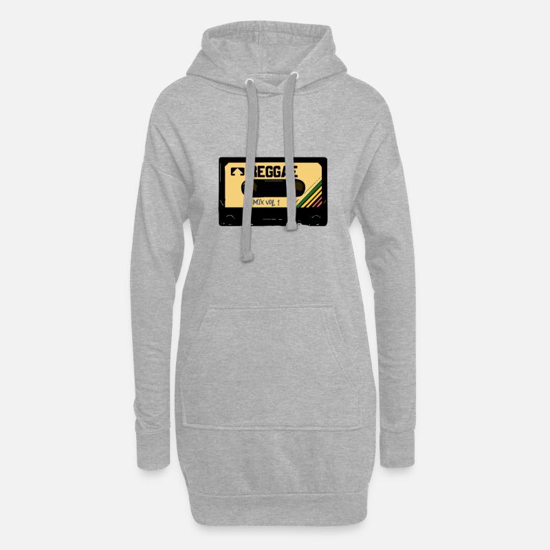 reggae kasette - Hoodie-Kleid - Grau meliert