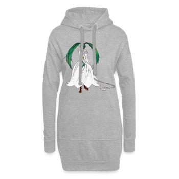 Frühlingsfee - Maiglöckchenblume - Hoodie-Kleid - Grau meliert - Vorne