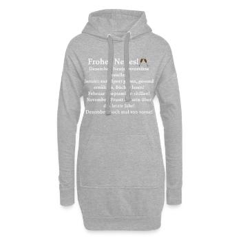 Nouvel An - Sweat-shirt à capuche long Femme - gris chiné - Devant