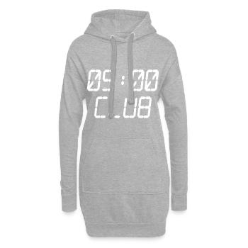 Entraînement hâtif au style de vie 5 h au Club AM - Sweat-shirt à capuche long Femme - gris chiné - Devant