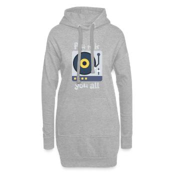 vous funk tous les LP pour brillant - Sweat-shirt à capuche long Femme - gris chiné - Devant