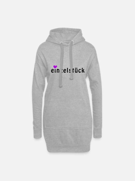 einzelstück - Hoodie-Kleid - Grau meliert