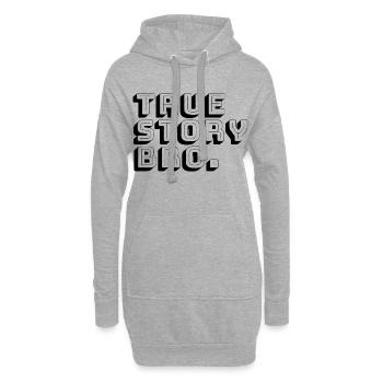 histoire vraie frère - Sweat-shirt à capuche long Femme - gris chiné - Devant