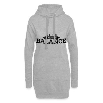 Fahrrad Balance Lebensstil Schwarz Cooles Geschenk - Hoodie-Kleid - Grau meliert - Vorne