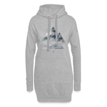 wölfe geometrie dreieck eiswelt winter - Hoodie-Kleid - Grau meliert - Vorne