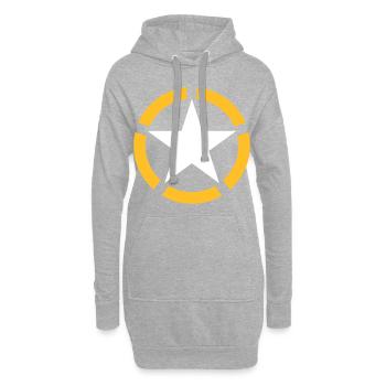 AVM STAR BLANC JAUNE 5 COUPE v002 - Sweat-shirt à capuche long Femme - gris chiné - Devant