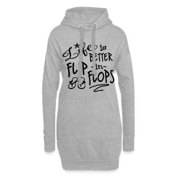 Strand Sommer Urlaub Flip Flops Geschenkidee - Hoodie-Kleid - Grau meliert - Vorne